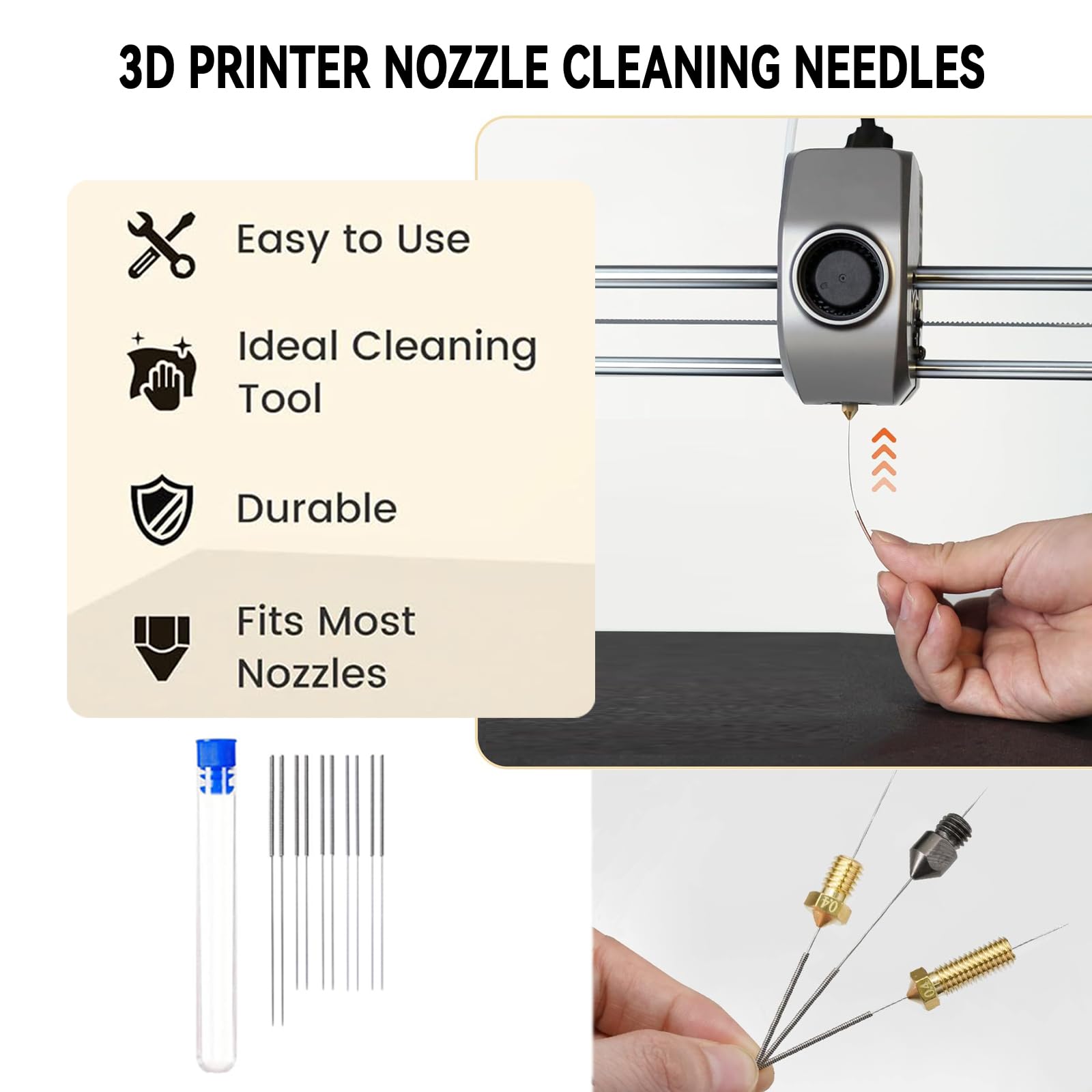 3D Printer Nozzle Cleaning Kit - 17 Pcs -3