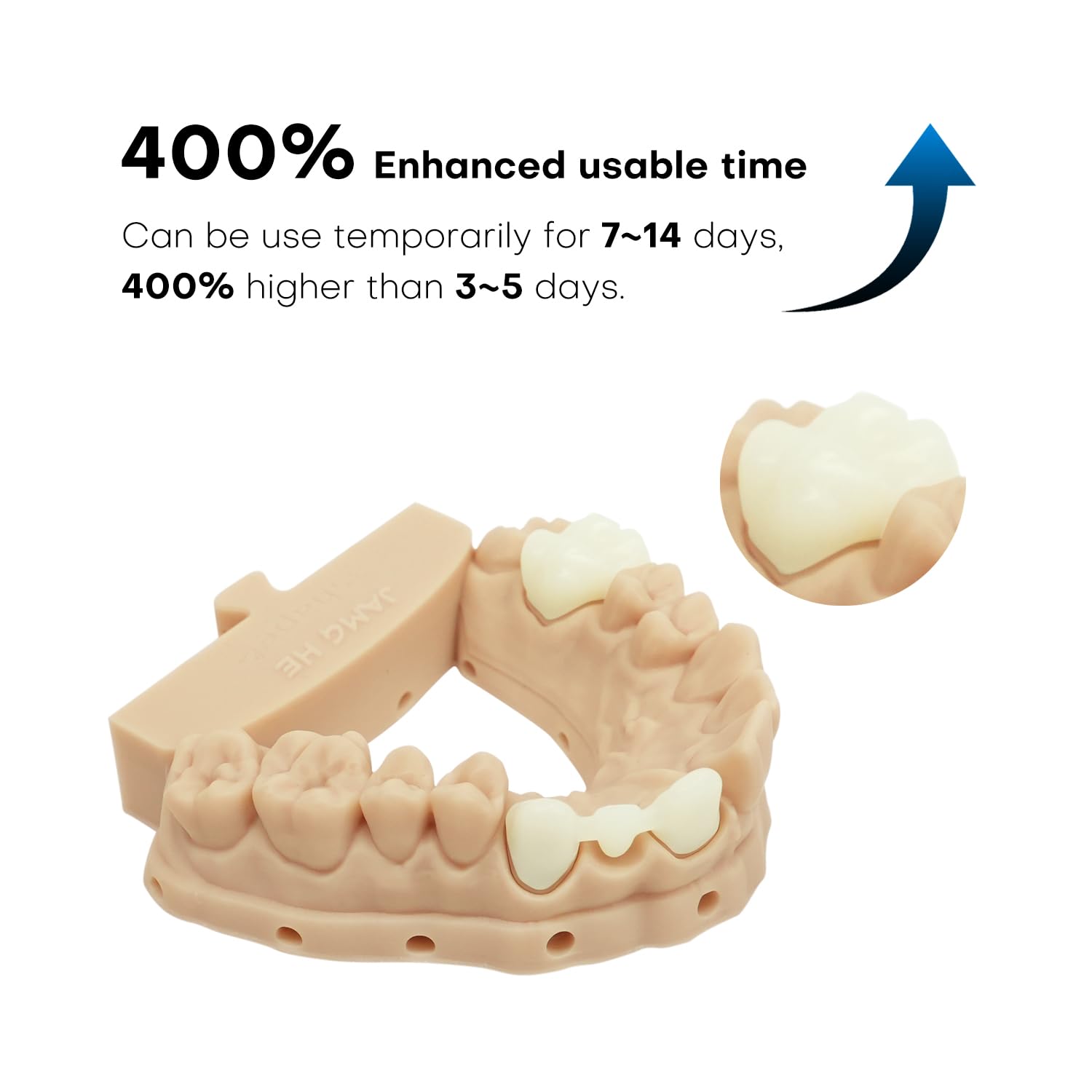 FDA Certification Temporary Dental Model A1 Resin, JAMG HE 405nm 3D Printer Temporary Dental Resin for DLP LCD High Precision High Hardness Fast Cure Teeth Appearance Color A1 500g