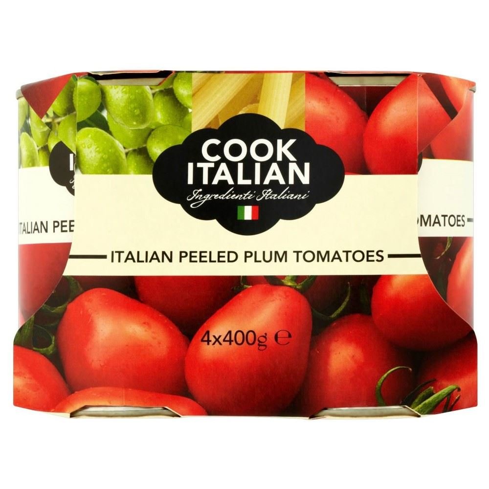 Cook Italian Peeled Plum Tomatoes (4x400g) Pack of 6