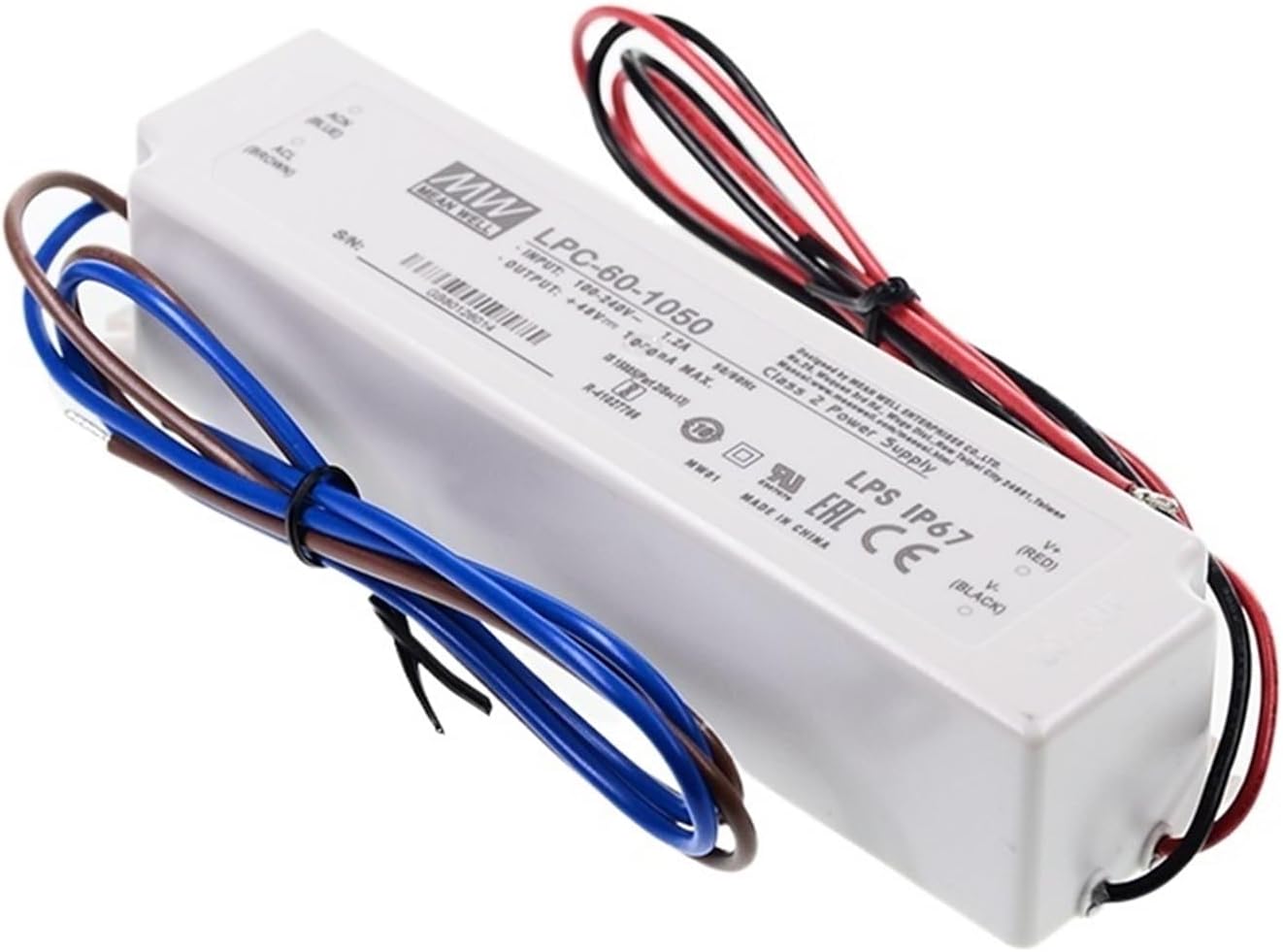 1PCS LPC-60 Series DC9-48V 1050mA 1400mA 1750mA 60W Single Output Switching Power Supply IP67 Outdoor LED Lighting Power(LPC-60-1400)