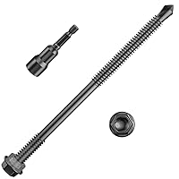 Vista 11 de (350 piezas) #8 × 5/8 pulgadas Tornillos autoperforantes con cabeza de arandela hexagonal, tornillos 410 de acero inoxidable, tornillos TEK