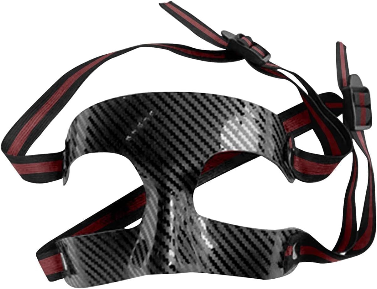 Sports Mask Nose Guard for Broken Nose, Adjustable Face Mask for Soccer and Basketball, Unisex for Adults and Teenagers, Black