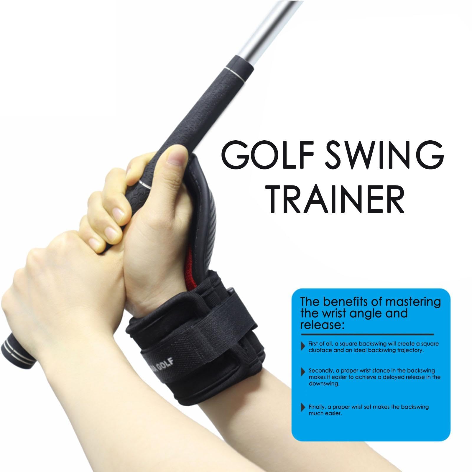 Tutore da polso da golf, aiuto per l'allenamento dell'oscillazione del golf e dell'angolo del polso, correttore per principianti di golf, gadget da golf, strumento di pratica di allineamento
