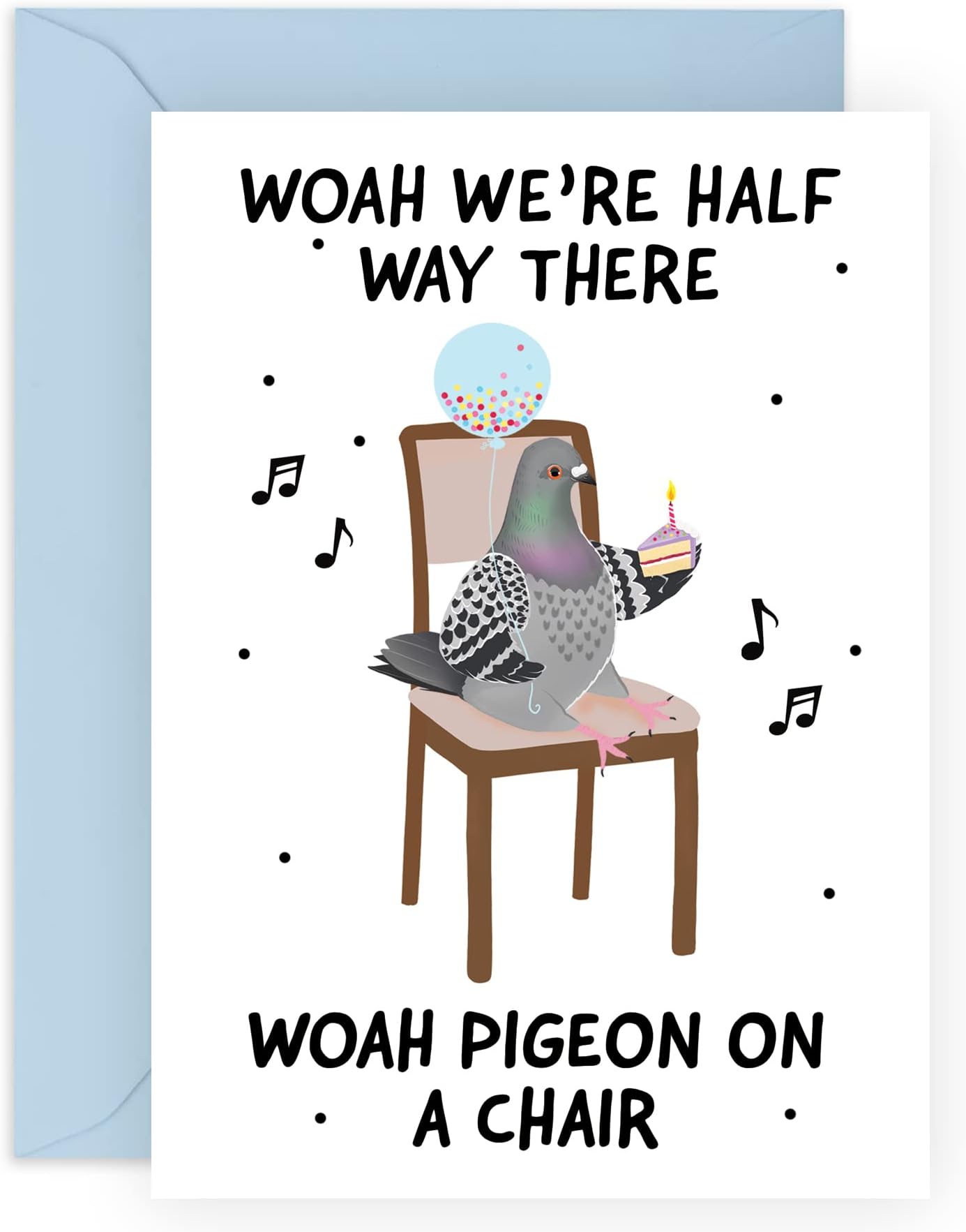 Funny Birthday Cards For Men - Funny Cards For Women - 'Pigeon On A Chair' - Gifts For Him Her - Banter Humour - Birthday Cards For Dad Mum Friends - Comes With Stickers