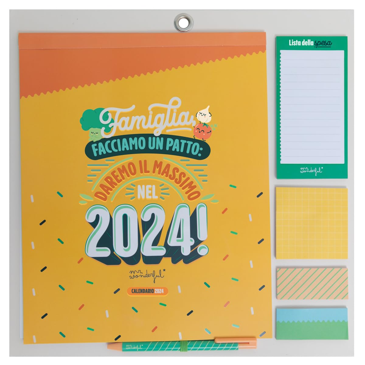 Mr.Wonderful 2024 Family Magnetic Wall Calendar - We Will Do Our Best in 2024! 34 x 35 x 0.5