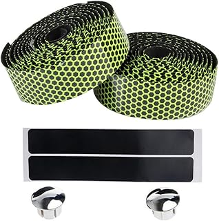 ERYUE Fitas para guidão de bicicleta,2 rolos de fita de guidão de bicicleta MTB estrada fita de guidão de bicicleta de estrada antiderrapante envoltórios de barra com tampões de extremidade de barra a