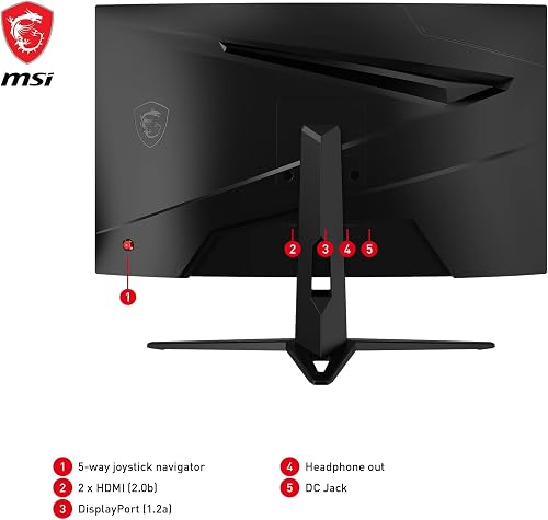 MSI G2422C écran Gaming incurvé Full HD de 23,6" - Dalle VA 1500R 1920 x 1080, 180 Hz / 1 ms, Adaptive Sync - DP 1.2a, HDMI 2.0b CEC - 6