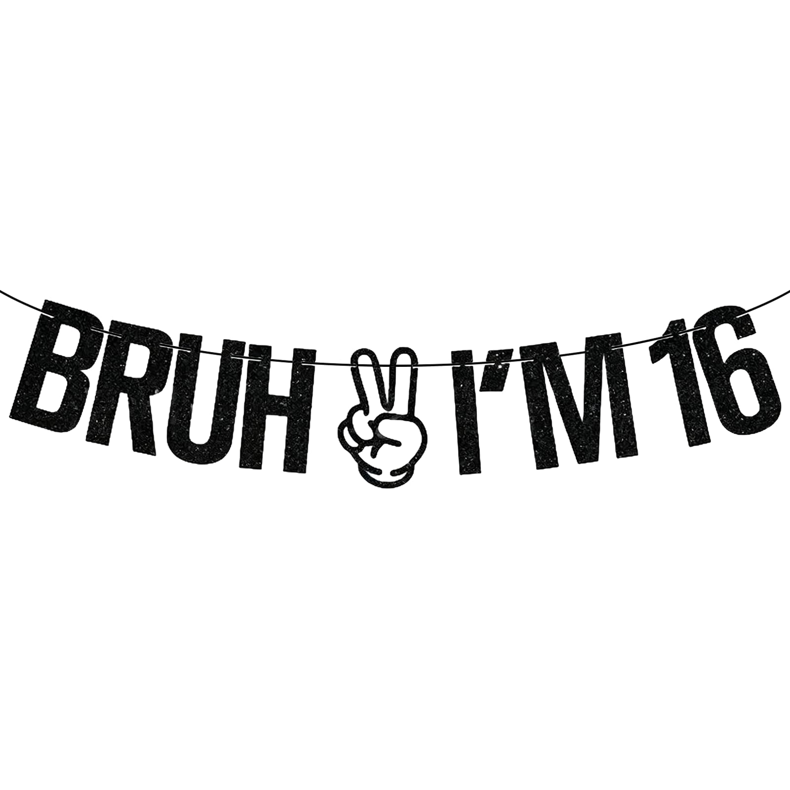 Happy 16th Birthday Banner – Flashing Black Banners for Boys and Girls – 16th Birthday Decorations (Age16) — image 1