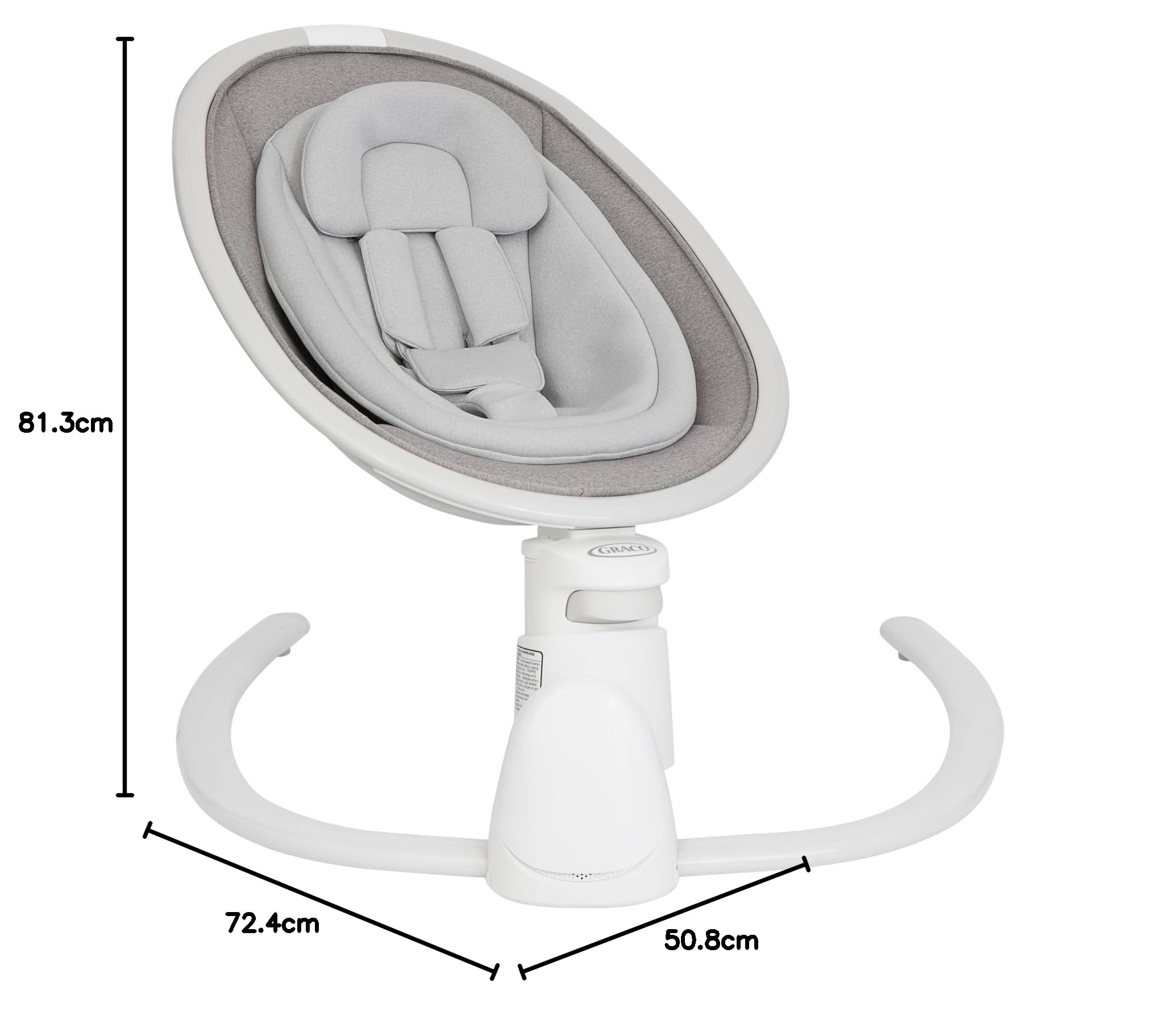 Graco - Sway ‘n Grow™ Sdraietta a dondolo silenziosa 3 in 1 con tecnologia Bluetooth®, 3 modalità (sdraietta, dondolo, seggiolina), dalla nascita fino ai 4 anni circa (max. 18 kg), colore Heather