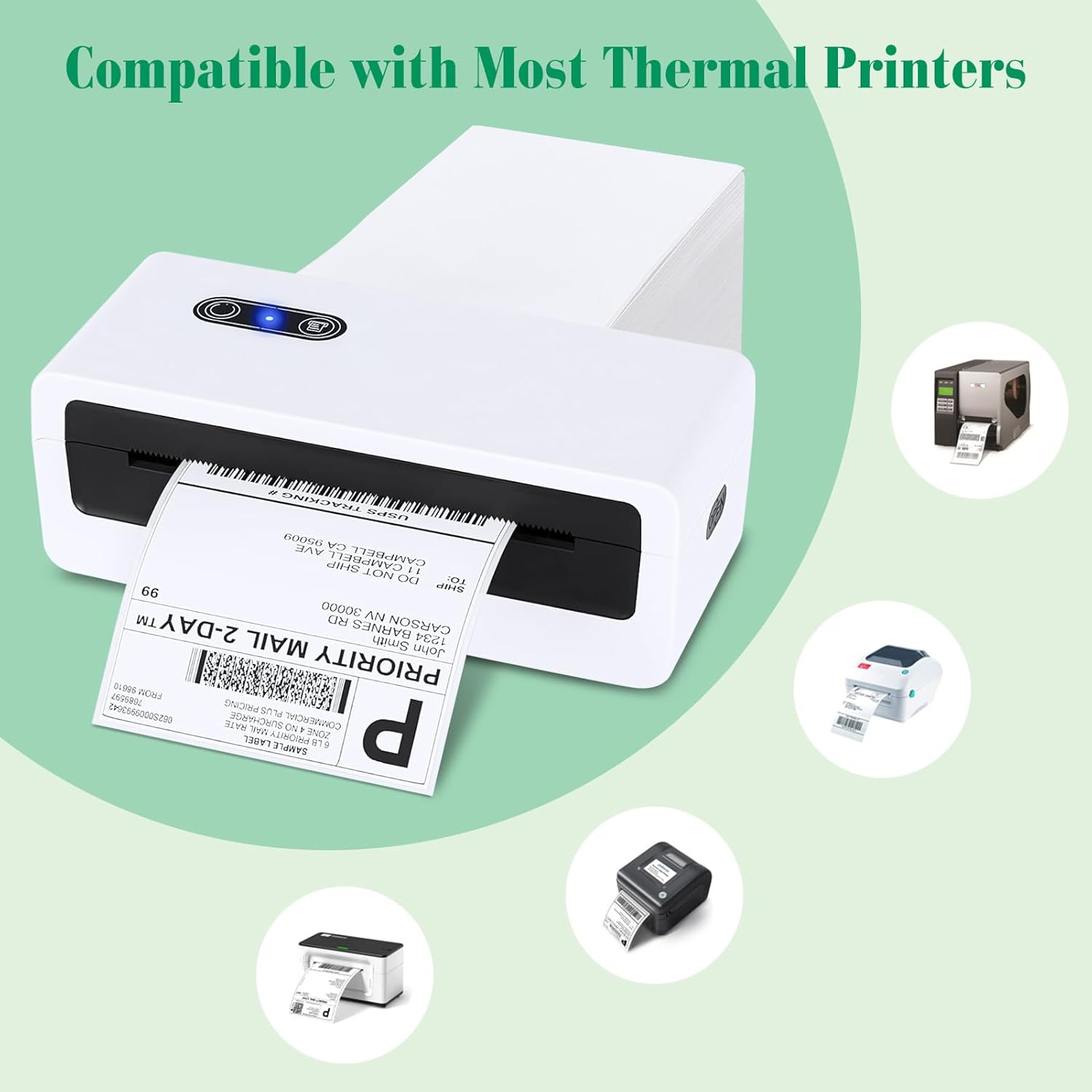 METRONIC Thermal Labels 4x6 200 Labels Fanfold Direct Shipping Label with Perforated and Strong Adhesive Mailing Stickers Paper Thermal Printer Sticker for Most Printer Shipping Supplies - Image 5