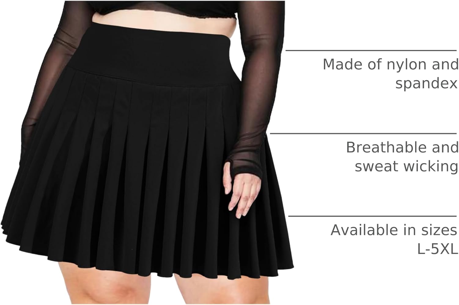 Amazon.com: Moon Wood Women's Plus Size Pleated Tennis Skirt