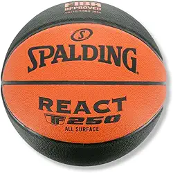 Bola de Basquete Spalding React TF-250 FIBA, preto, laranja