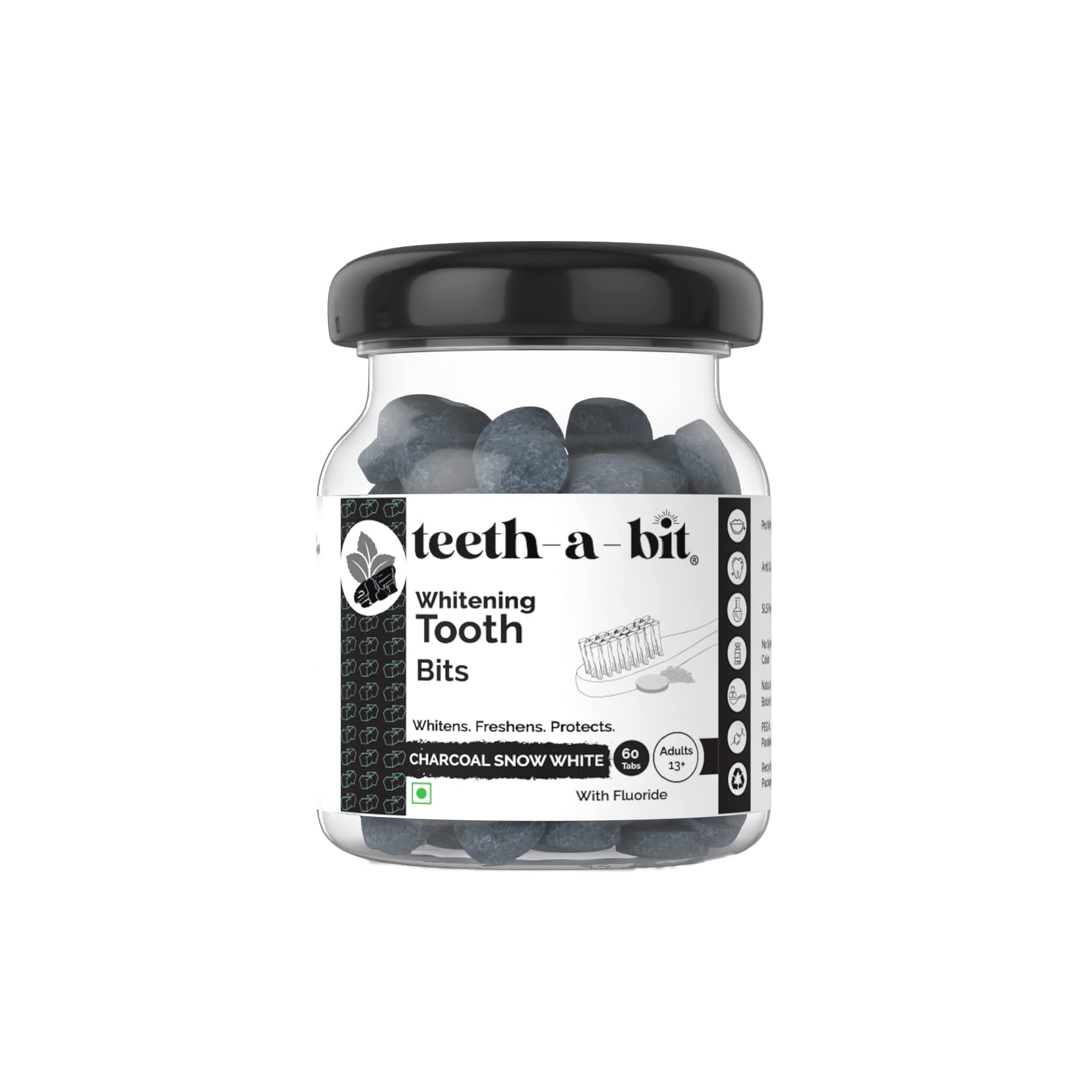 teeth-a-bit Snow White ‘Whitening Bamboo Charcoal Tooth bits’, plant-based toothpaste tablets, Enamel Safe, Stain Removal, SLS Free, Eco-friendly, Travel Friendly (Charcoal Snow White, 60 Count) (B0BNL2PQDP) Amazon Price History, Amazon Price Tracker