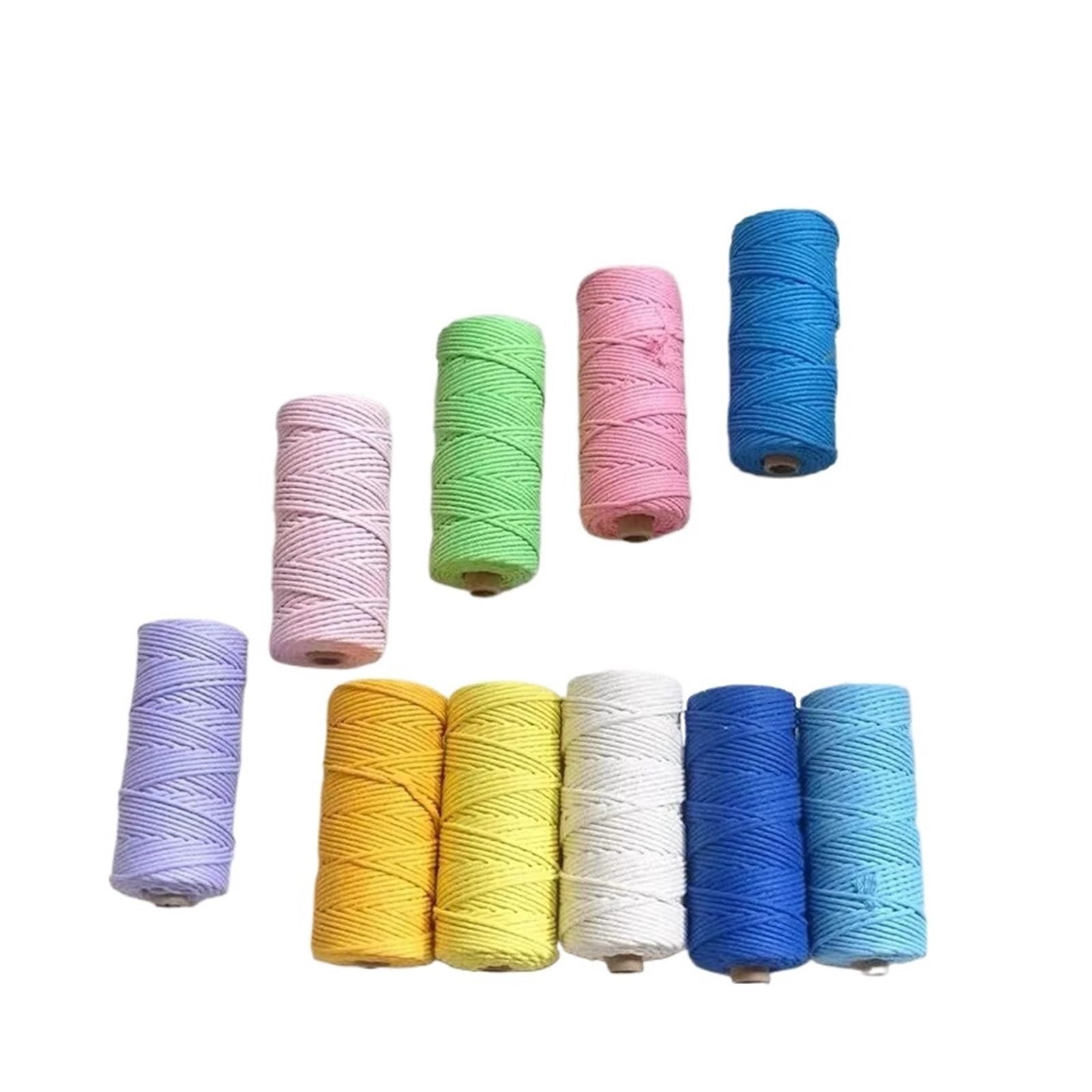 Hilo de algodón, cordón de macramé trenzado de algodón, multicolor, 3 mm, for decoración de bodas, hogar, bricolaje, 110 yardas(Purple)