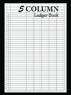 5 Column Ledger Book: Account Book Ledger | General Ledger Accounting Book | Five Column Record Book