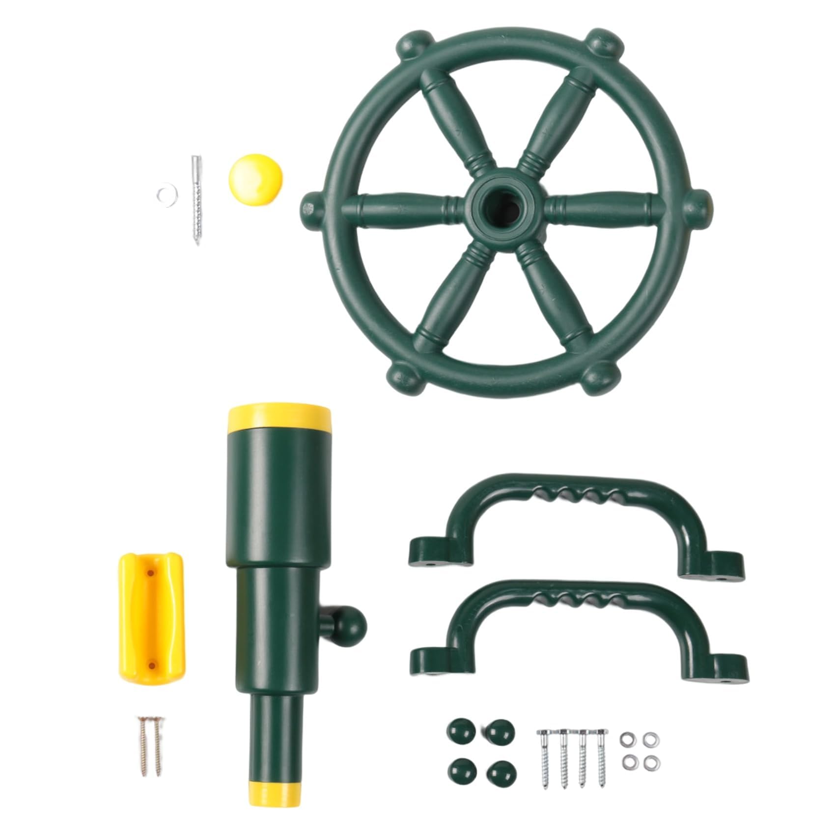 Kit d'accessoires d'aire de jeu pour enfants - Télescope de pirate, volant, équipement d'aire de jeux - arrière-cour
