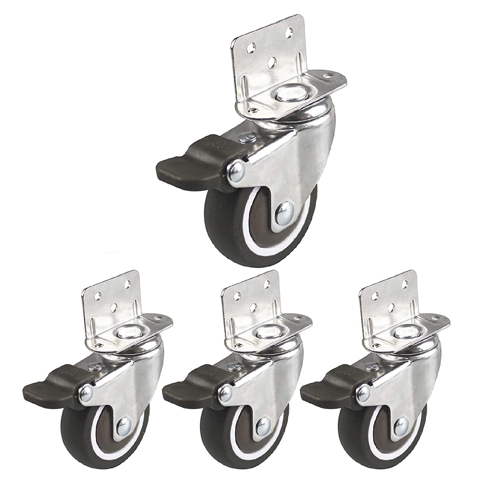 Rotelle Con Freno Per Mobili - 4 Pezzi, Silenziose, Per Divani, Culle, Passeggini | Doppie Ruote Gomma