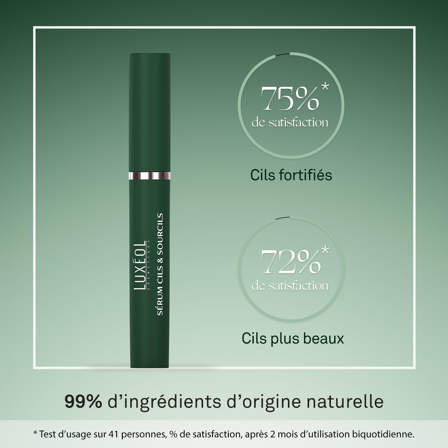 LUXÉOL - Sérum Cils & Sourcils - Double Action - Cils longs et volumineux, plus vite - Sourcils denses et définis - Cliniquement prouvé - 10 ml