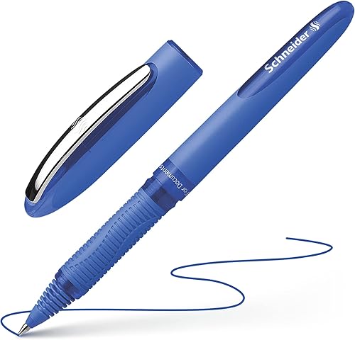 Miniatura 3 de Schneider One Hybrid C Rollerball, punta cónica híbrida de 0.020 in, barril azul claro, tinta azul, caja de 10 bolígrafos (183203)