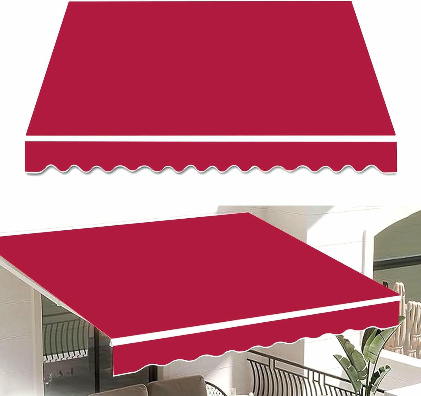 Tela de repuesto para toldo en jardines y terrazas familiares de color rojo alegre