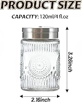 Vista 2 de 2 Pack Glass Salt and Pepper Shakers with Adjustable Pour Holes, 120ml Refillable Spice Dispensers for Himalayan, Table, Kitchen(Short-Sunflower)