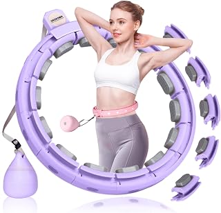 Smart Silent Weighted Hula Circle，Infinity Fitness Hoop for Adults Adjustable 30"-50" Exercise Hoop for Weight Loss，Hula Fitness Hoops Suitable for Women and Beginners