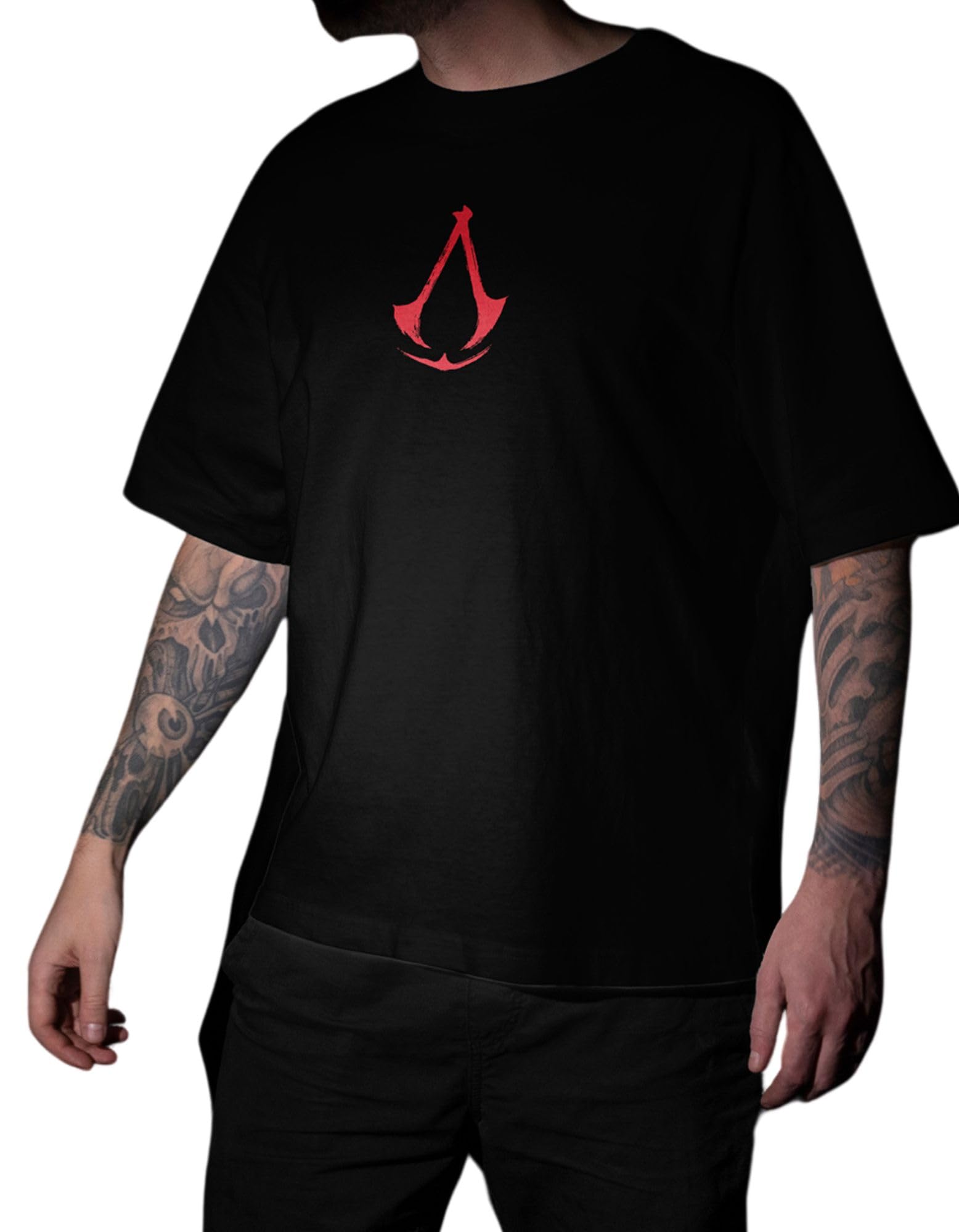 Stylish Cotton Unisex Assassin's Creed - Oversized Game T-Shirt – Soft, Breathable, Comfortable Fit – Trendy Casual Wear for Everyday, Gym & Sports - Black-image-38