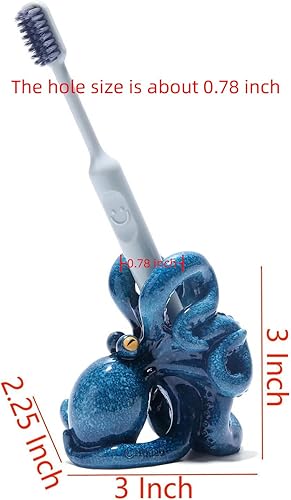 Miniatura 6 de Hodao Soporte para cepillos de dientes para niños, soporte para lápices de resina, soporte de cepillo de un solo diente para encimera de tocador,