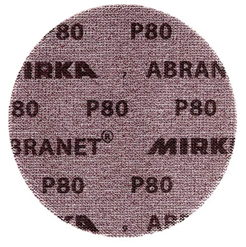 50x MIRKA Haftschleifscheibe ABRANET Grip 150mm K.80 f.HO/Metall/Lack/Ku.