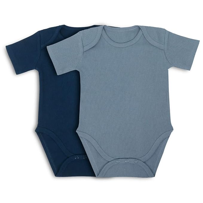 haus & kinder 100% Cotton Half Sleeves New Born Baby Onesies Rompers Bodysuits for Boy & Baby Girl Pack of 2