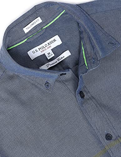 Image of U.S. Polo ASSN. Men's Cotton Striped Slim Fit Shirt