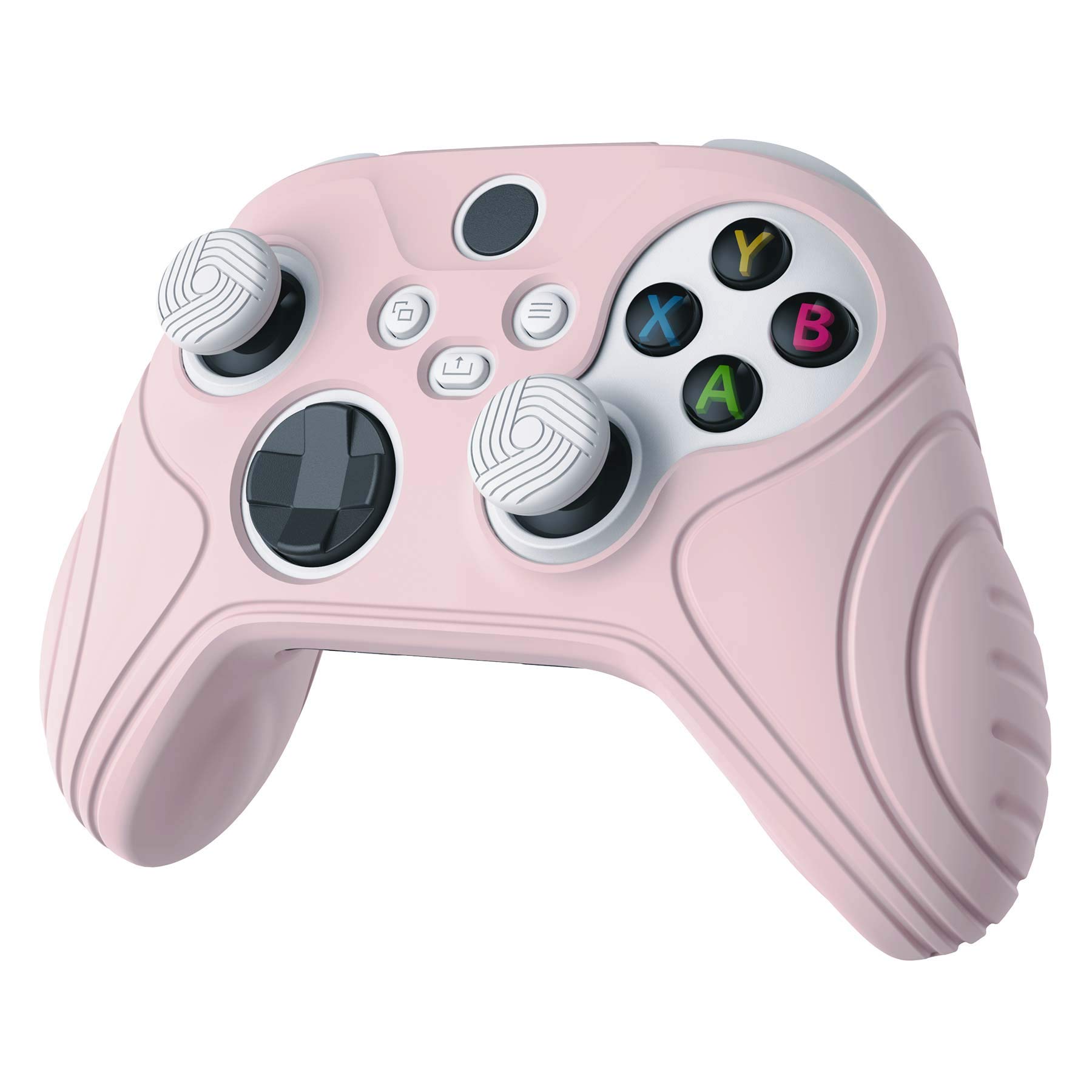 eXtremeRate PlayVital Funda de Silicona para Xbox Series X/S - Suave al Tacto, Antideslizante y Resistente, con 2 Tapas para Joysticks, Cubierta Protectora de Goma (Edición Samurai-Rosa Sakura) — view 6
