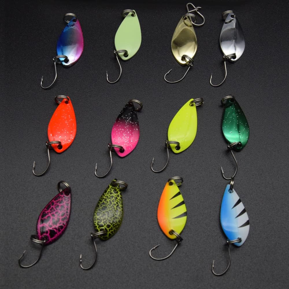 Lotto Di 6 Spinner Inline Full Creel 1/4 Oz Per Trota, Persico E Black Bass – Fatte In USA Con Lama Nichel