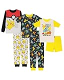 Pokemon boys 6-piece Snug-fit Cotton Pajama Set, Soft & Cute for Kids