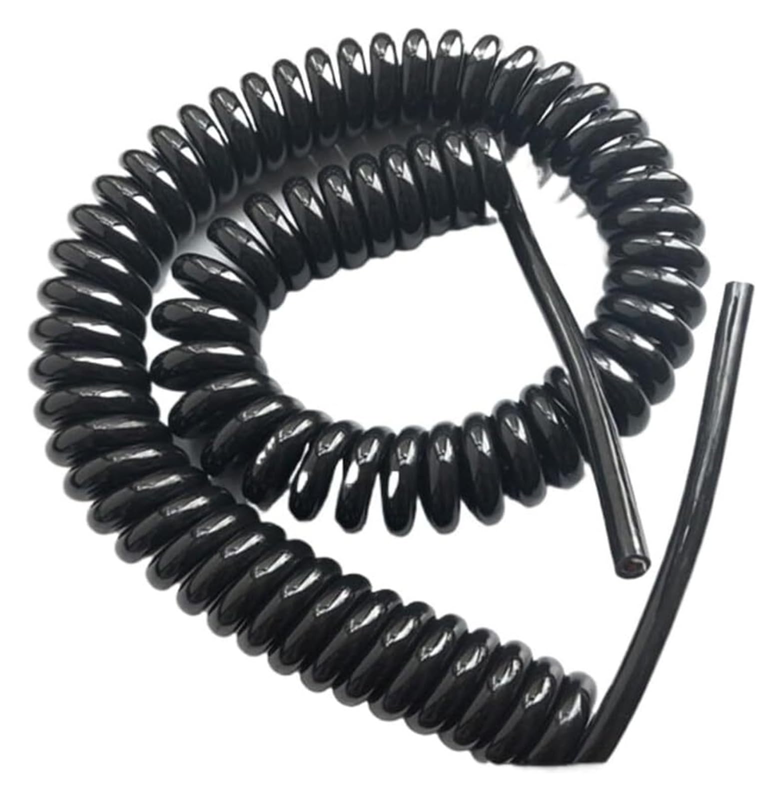 Cavo telefonico Cavo di alimentazione flessibile a spirale, cavo a spirale telescopico a 2 conduttori 22AWG nero Cavo di alimentazione a molla estensibile a 4 conduttori 20AWG(2 Core 22awg 5 Meters)
