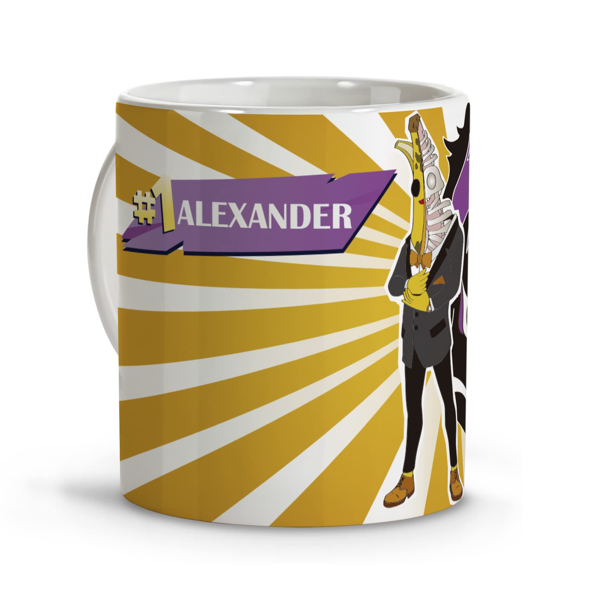 LolaPix Tazza Personalizzata Fortnite Con Nome, Regalo Originale Geek, Tazza Da Colazione In Ceramica, Microonde E Lavastoviglie