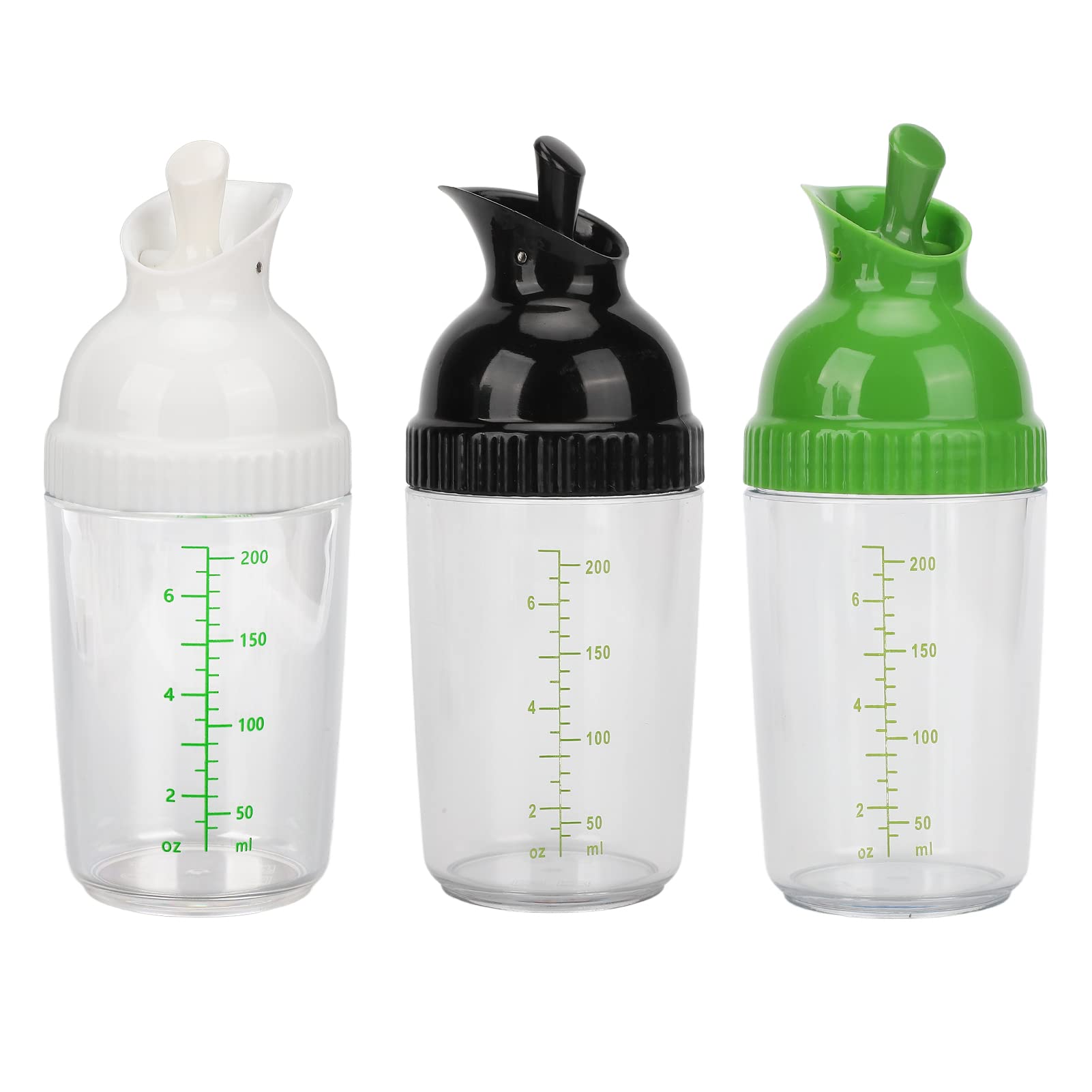 200ml Salad Dressing Shaker, 5.1oz Salad Dressing Container, BPA Free Prevent Leakage Salad Dressing Jar with Lid, Salad Dressing Mixer Shaker Bottles for Oil, Vinegar, Lemon Juice(Black)