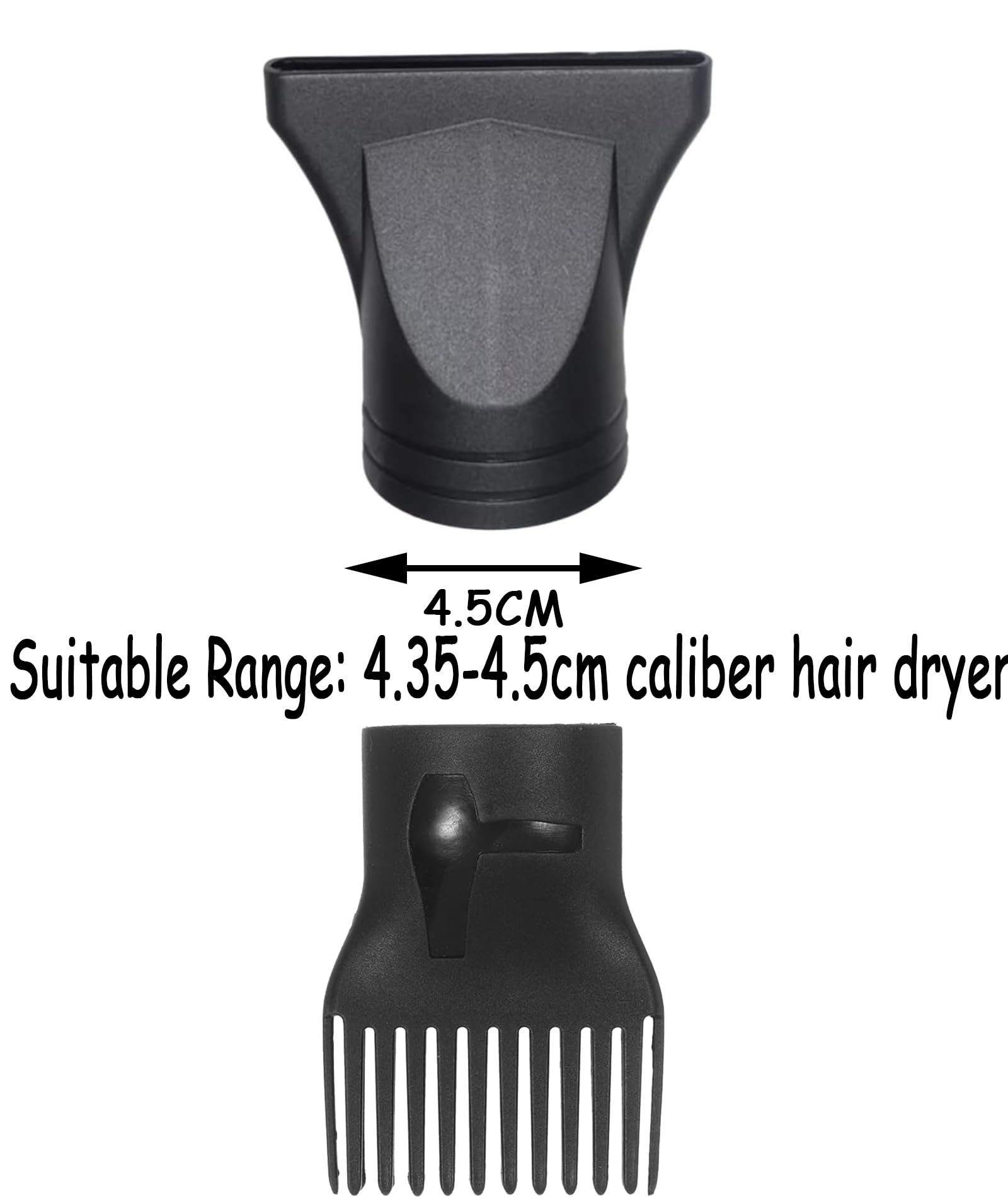 2PCS Hair Dryer Nozzle, Diffuser and Concentrator Attachment for Styling, Universal Fit for Most Hair Dryers, Home and Salon Use, Lightweight and Durable Design, Universal Interface Styling Tools 1