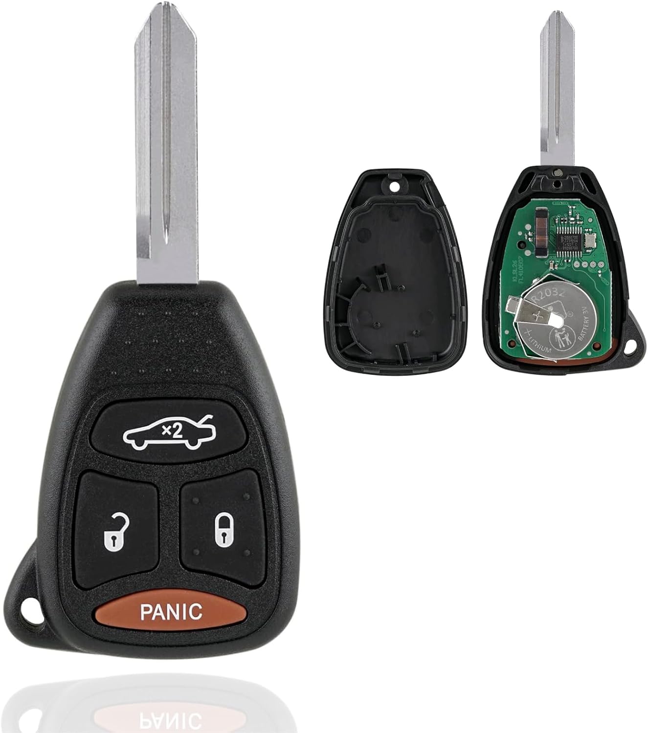 Replacement Keyless Entry Remote Car Key Fob KOBDT04A 315MHz 4 Button for Chrysler 300 2005 2006 2007 2008, for Dodge Charger 2006 2007