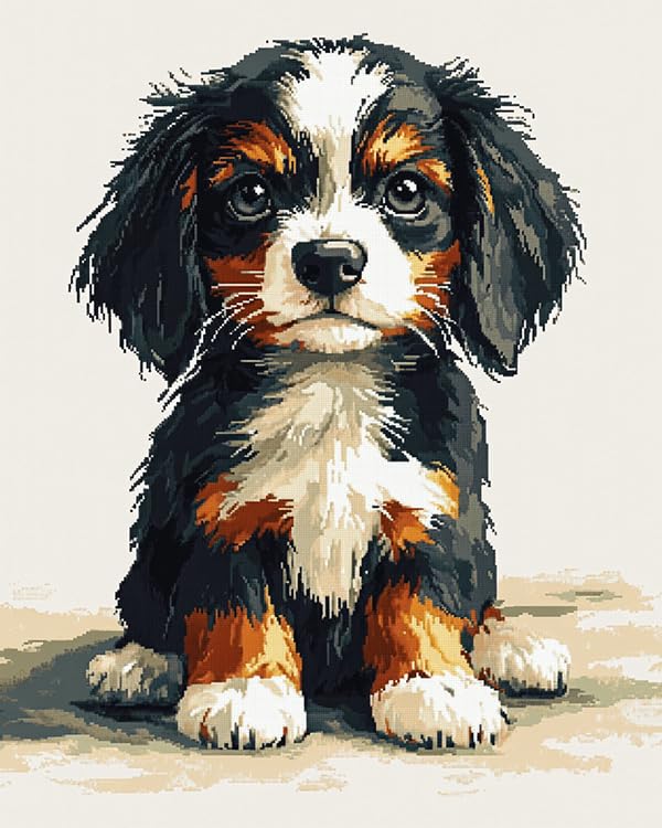 Broderie Point de Croix Adulte Débutant Kit Toile Imprimée Animal Facile à Broder