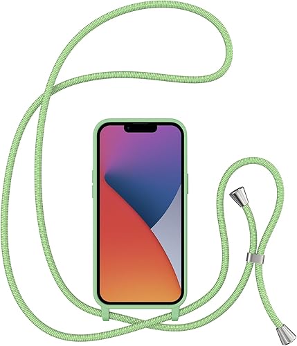 Miniatura 4 de ZTOFERA Funda cruzada para iPhone 13 y iPhone 14 con correa de cordón, cuerda ajustable, funda suave de silicona líquida para iPhone 13 y iPhone 14