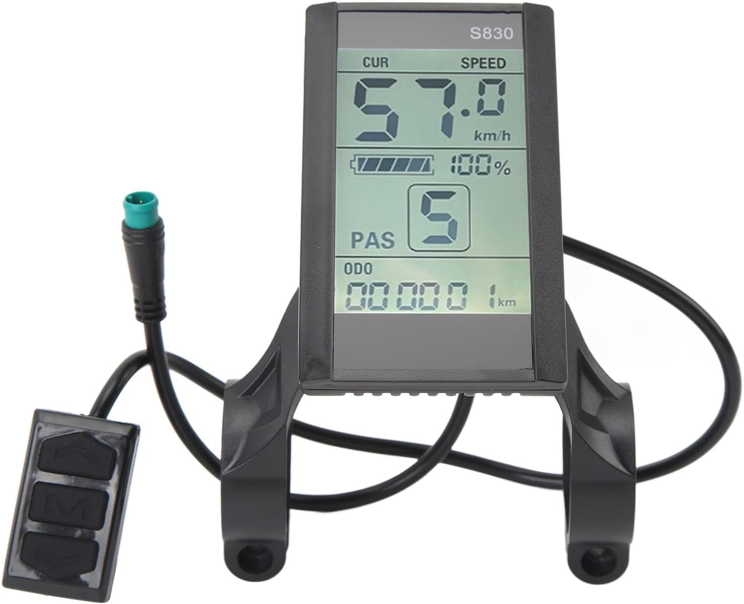 Electric Scooter LCD Display Panel S830 with Connector, Large Screen ABS Panel Control Panel for Electric, Replacement Accessories