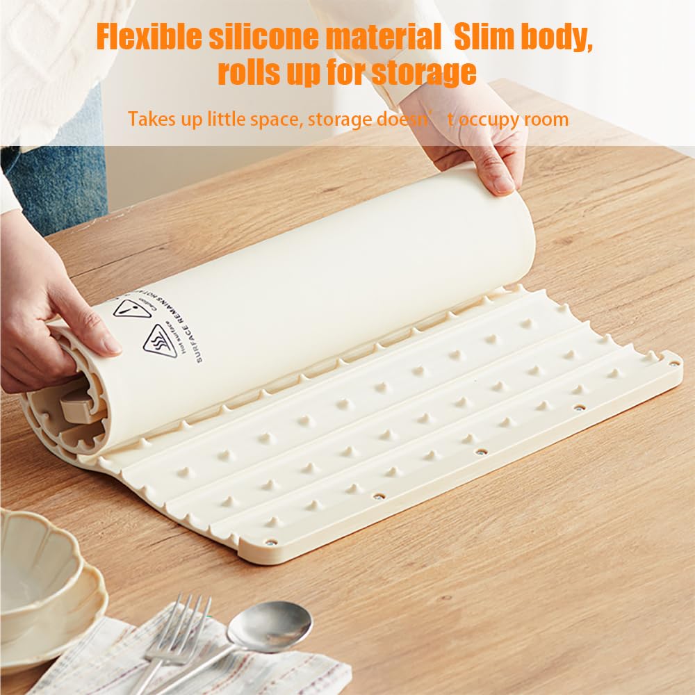 Chauffe Plat Electrique,Plaque Chauffante Portable à Température Réglable,en Matériau Alimentaire,pour Maintenir Au Chaud Ou Décongeler,Idéale pour Les Buffets Et Fêtes,Fabriqué en Silicone Nano