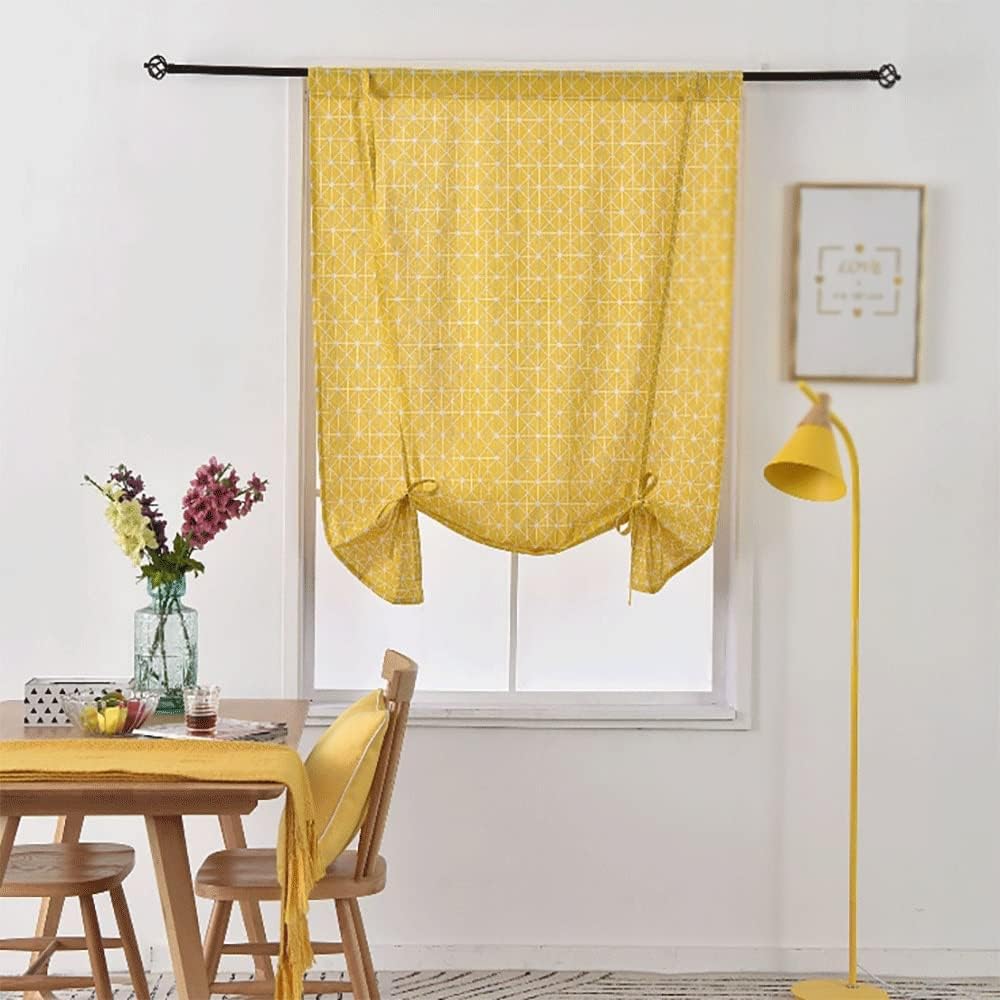 Extra Thick Curtains Short Window Treatment Blackout for Kitchen Tie Living Room Decor