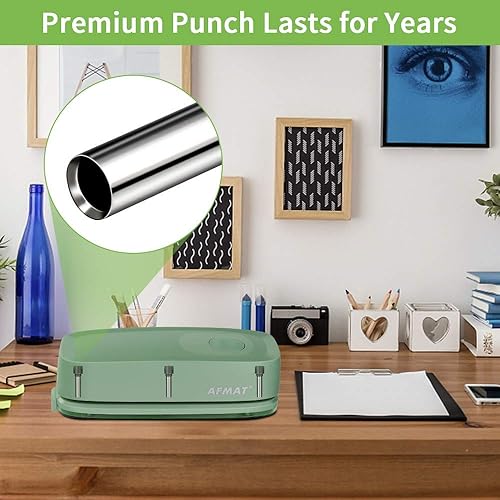 Miniatura 4 de AFMAT Perforadora eléctrica de 3 agujeros, perforadora de 20 hojas y 3 agujeros para carpeta, perforación sin esfuerzo, diámetro de orificio de 932