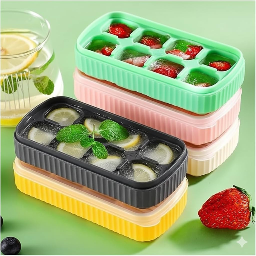 Large Silicone Ice Cube Tray - 8 Cavities -5
