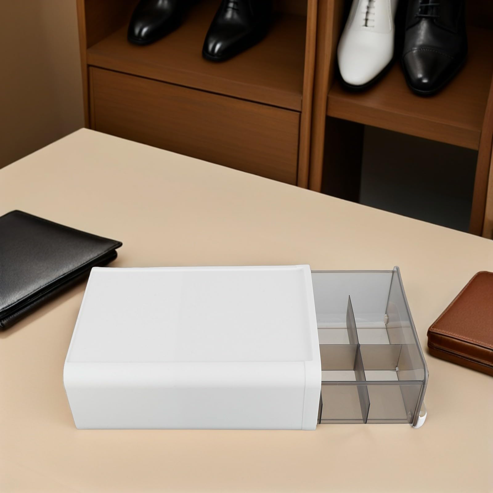 Beavorty Organizzatore per Cassetti 10 Scomparti in Plastica Contenitore per Biancheria Intima e Calzini Divisori Rigidi Salvaspazio per Armadio e Sottoletto per Camera da Letto e