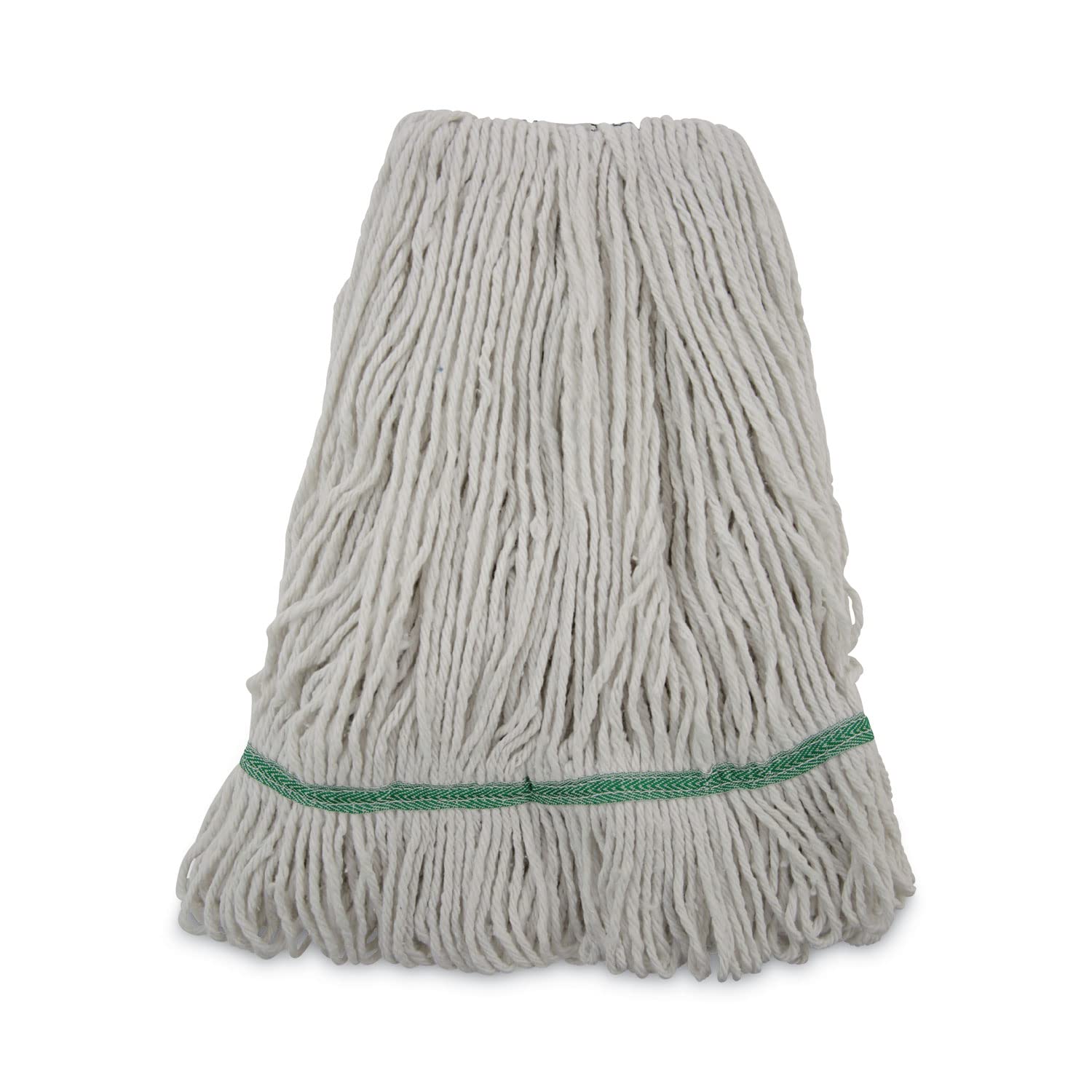 12-Pk Narrowband Looped-End Mop Heads by Boardwalk – Medium, Bamboo, White/Blue
