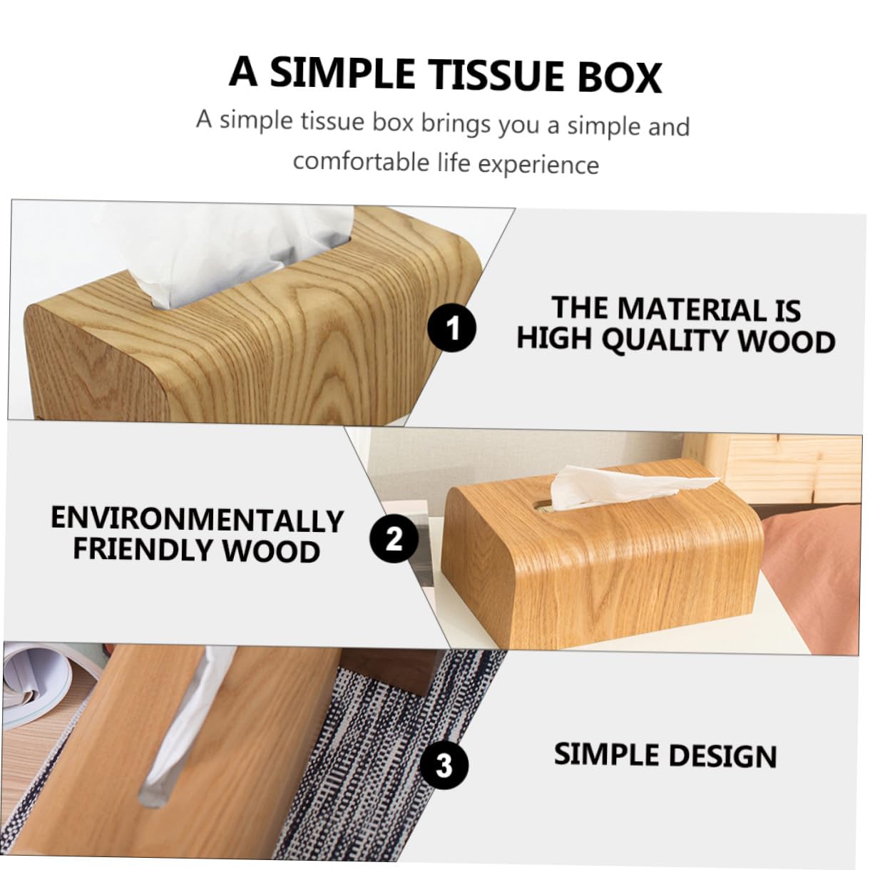 Chic Holz Tissue Box Japanischer Stil Tisch Tissue Halter Wohnaccessoire Badezimmer Serviettenbox Kompakt Leicht Stilvoll