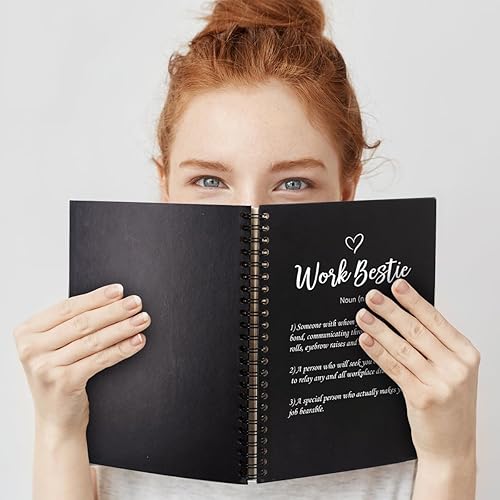 Miniatura 5 de Work Bestie - Cuaderno de tapa dura de 160 páginas en blanco, cuaderno de espiral en blanco, regalo de agradecimiento para empleados, regalo de
